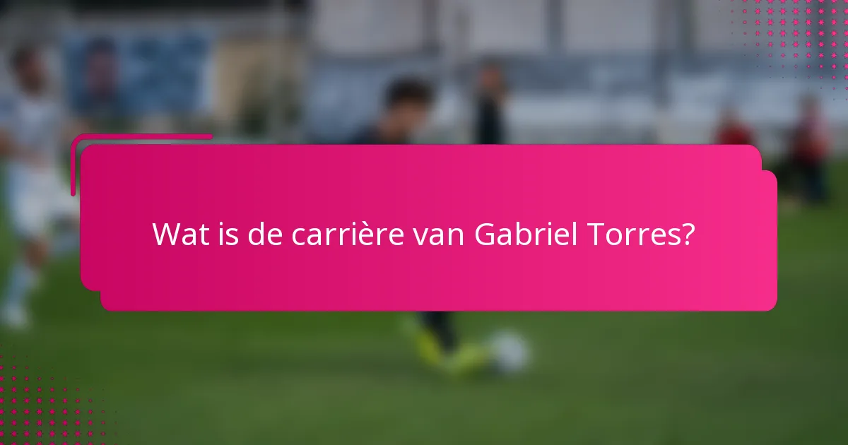 Wat is de carrière van Gabriel Torres?