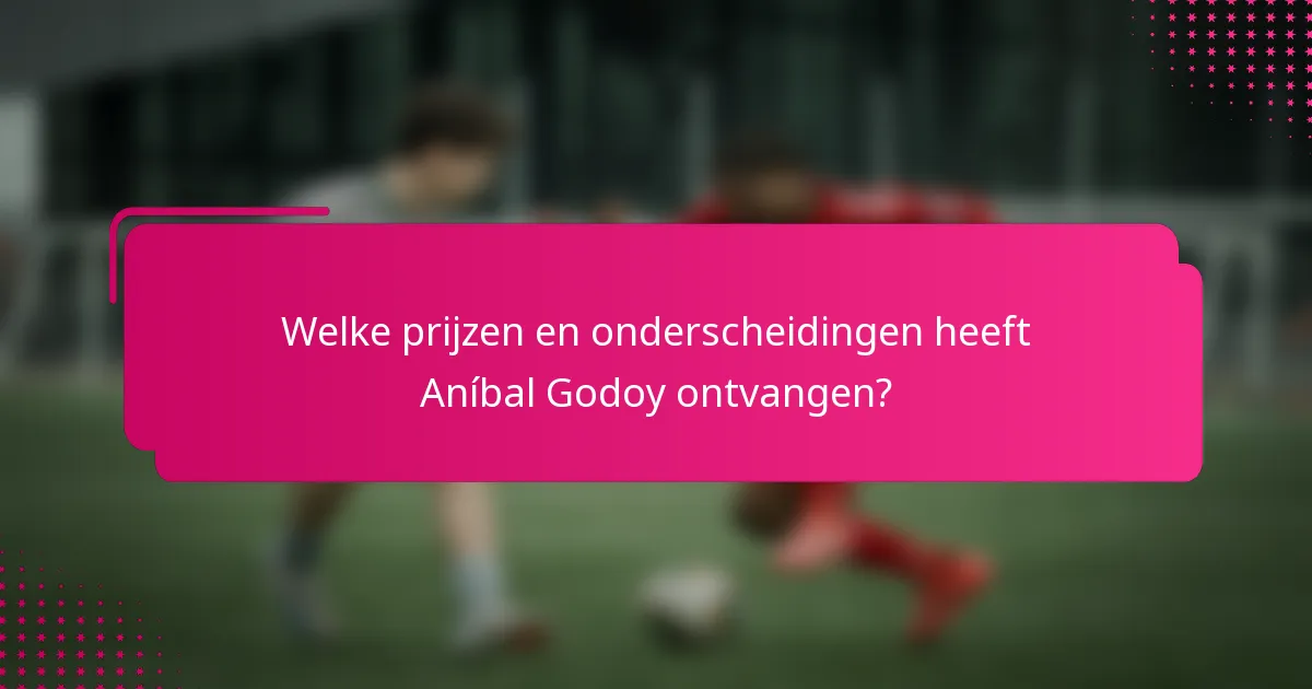 Welke prijzen en onderscheidingen heeft Aníbal Godoy ontvangen?